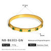 Square Diamond Highgloss Titanium Steel Bracelet For Women Polished 18K Vacuum Plated In Furnace