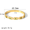 Square Diamondencrusted Titanium Steel Geometric Style Electroplated Bracelet