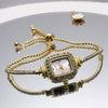 Square Diamondencrusted Women's Alloy And Stainless Steel Leisure Watch