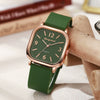 Square Digital Women's Watch Alloy Case Silicone Strap Retro Leisure Style