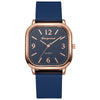 Square Digital Women's Watch Alloy Case Silicone Strap Retro Leisure Style