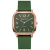 Square Digital Women's Watch Alloy Case Silicone Strap Retro Leisure Style