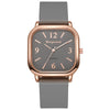 Square Digital Women's Watch Alloy Case Silicone Strap Retro Leisure Style