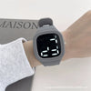 Square Electronic Watch Metal Case Silicone Strap Ordinary Glass Mirror For Men And Women Leisure Style Waterproof Luminous
