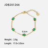 Square Emerald Zircon Light Luxury Niche High Grade Titanium Steel And Stainless Steel Clavicle Chain Necklace Bracelet With Electroplating For Women Geometric Pattern