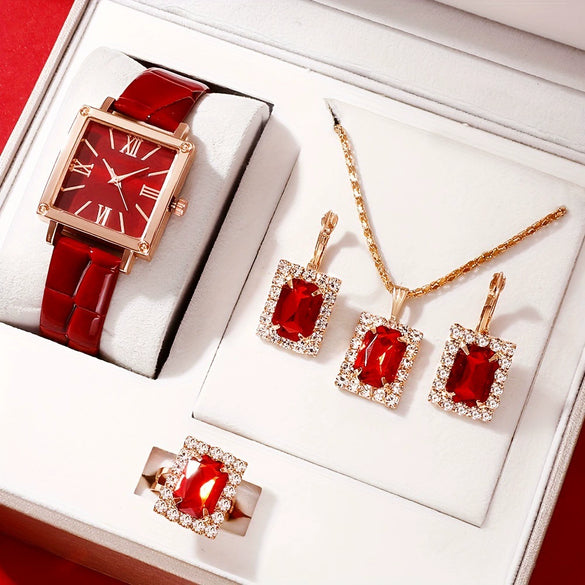 Square Fashionable Plastic Watch Gemstone Bracelet