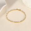 Square Geometric Brass Copper Hand Jewelry Electroplated With Real Gold Plating For Women