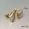 Square Geometric Copper Gold Plated Earrings