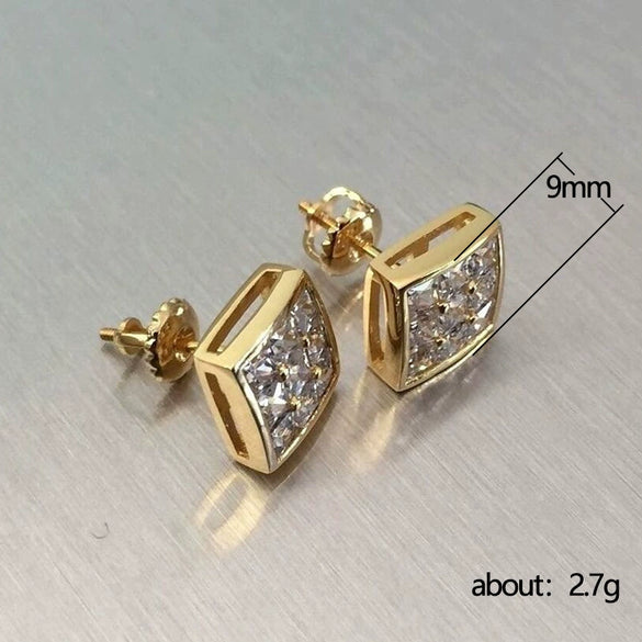Square Geometric Copper Gold Plated Earrings