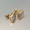 Square Geometric Copper Gold Plated Earrings