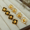 Square Geometric Light Luxury 316L Stainless Steel Electroplating Earrings