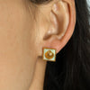 Square Geometric Light Luxury 316L Stainless Steel Electroplating Earrings
