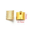 Square Geometric Texture Gold Electroplating Hirback Pattern Metal Earrings