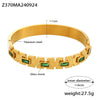 Square Glass Bracelet With Buckle Design Titanium Steel 18K Gold Plated Fashion Ol Style Electroplated