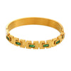 Square Glass Bracelet With Buckle Design Titanium Steel 18K Gold Plated Fashion Ol Style Electroplated
