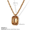 Square Glass Glazed Inlay Jewelry Earrings Necklace For Women Stainless Steel Fashion Geometric Style