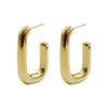 Square Half Opening Stainless Steel Gold Plated Geometric Earrings