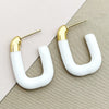 Square Half Opening Stainless Steel Gold Plated Geometric Earrings
