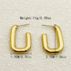 Square Half Opening Stainless Steel Gold Plated Geometric Earrings