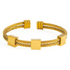 Square Head Between Gold Twist Bracelet Men'S Adjustable Simple Titanium Steel Bracelet Light Luxury Personalized High-Grade Bracelet