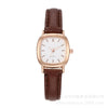 Square Leather Quartz Watch For Women High School Students Alloy Case Imitation Leather Strap Simple Retro Leisure Style