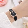 Square Leather Quartz Watch For Women High School Students Alloy Case Imitation Leather Strap Simple Retro Leisure Style