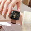 Square Leisure Women's Quartz Watch With Silicone Strap And Plastic Case