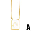 Square Madonna Cross Copper Zircon Inlaid Ochain Women's Necklace