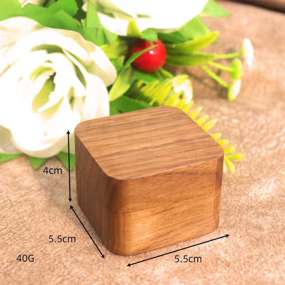 Square Marriage Proposal Ring Box Black Walnut Jewelry Gift Packaging Storage For Women