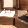 Square Marriage Proposal Ring Box Black Walnut Jewelry Gift Packaging Storage For Women