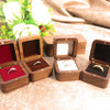Square Marriage Proposal Ring Box Black Walnut Jewelry Gift Packaging Storage For Women