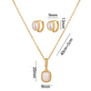 Square Opal Pendant Necklace Stainless Steel Light Luxury Geometric Electroplated