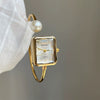 Square Pearl Bracelet Watch Alloy Women's Leisure Style