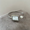 Square Pearl Bracelet Watch Alloy Women's Leisure Style