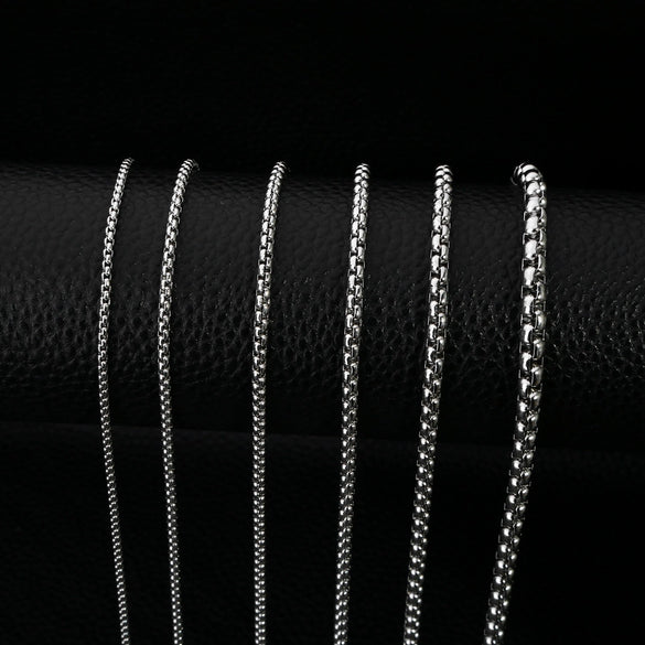Square Pearl Chain Stainless Steel Geometric Electroplated