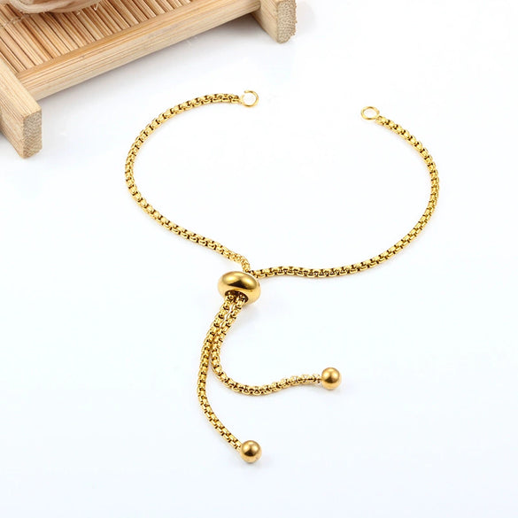 Square Pearl Pushpull Stainless Steel Vacuum Gold Electroplated Bracelet