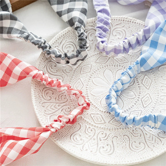 Square Plaid Stretch Triangle Cloth Scarf Headwear For Women Spring And Summer Seiko Design