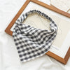 Square Plaid Stretch Triangle Cloth Scarf Headwear For Women Spring And Summer Seiko Design