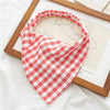 Square Plaid Stretch Triangle Cloth Scarf Headwear For Women Spring And Summer Seiko Design