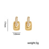 Square Point Drill Heart Shape Titanium Steel Vacuum Plating Retro Exaggerated Women's Eardrop Earrings
