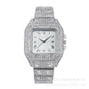 Square Quartz Watch Alloy Band And Case Stainless Steel Clasp For Adult Men With Gypsophila Design