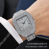 Square Quartz Watch Alloy Band And Case Stainless Steel Clasp For Adult Men With Gypsophila Design