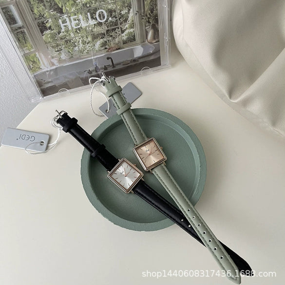 Square Quartz Watch Alloy Case Ordinary Glass Mirror Leisure Style Women's