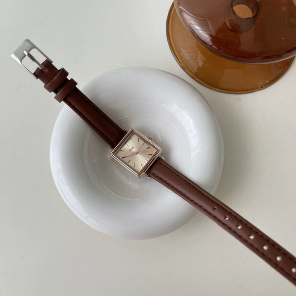 Square Quartz Watch Alloy Case Ordinary Glass Mirror Leisure Style Women's