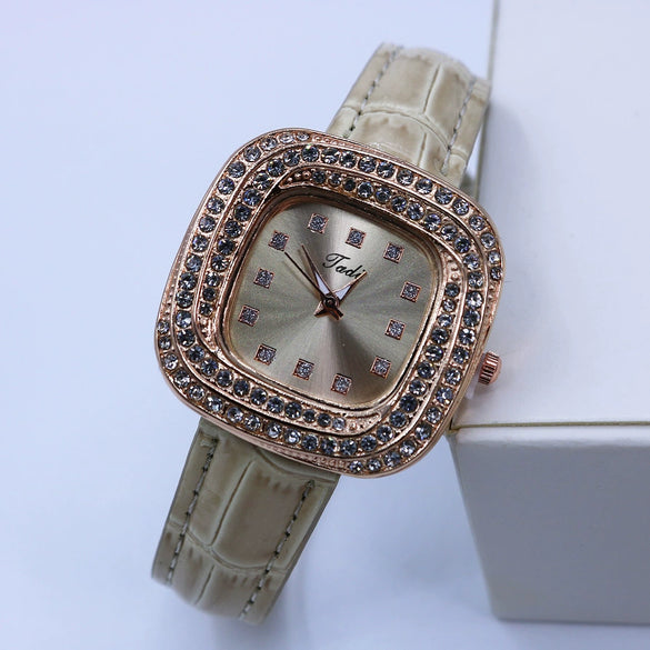 Square Quartz Women's Alloy Pu Leather Luxury Watch