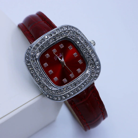 Square Quartz Women's Alloy Pu Leather Luxury Watch