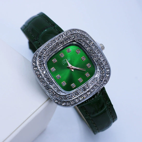 Square Quartz Women's Alloy Pu Leather Luxury Watch