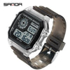 Square Resin Watch For Male Students Waterproof Alarm Luminous Sporty And Fashionable