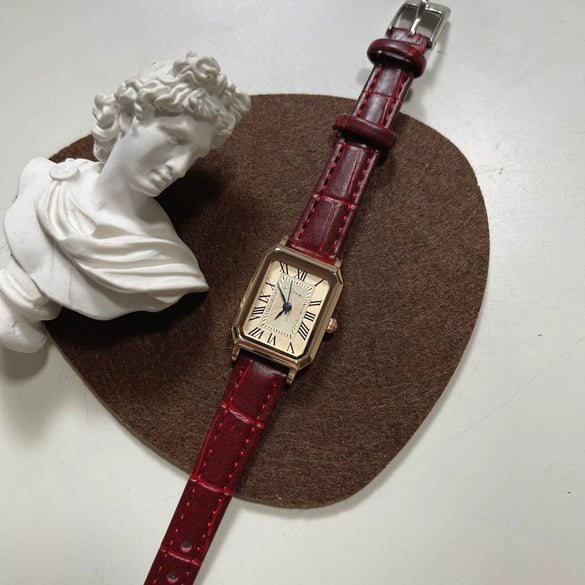 Square Retro Women's Watch Alloy Case Ordinary Glass Mirror Leisure Style