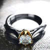 Square Ring Jewelry Copper Geometric Zircon Design Unisex